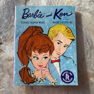 Mattel Barbie and Ken Bath Book - Pink and Blue 1962